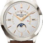 Patek Philippe Grand Complications 39.5mm Silver Satin Index Platinum Leather – 5496P-015