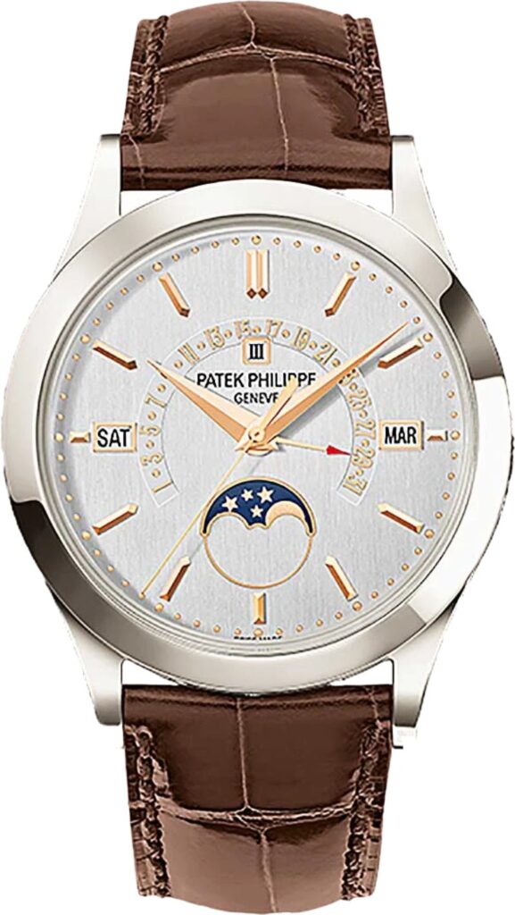 Patek Philippe Grand Complications 39.5mm Silver Satin Index Platinum Leather – 5496P-015