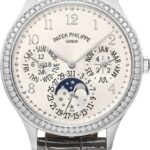 Patek Philippe Grand Complications Ladies First Perpetual Calendar White Gold Silver Dial 35.1mm Diamond Bezel – 7140G-001