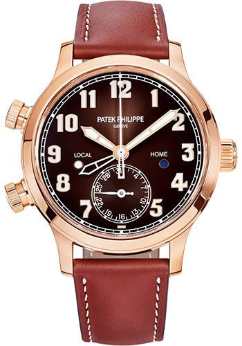 Patek Philippe Complications Calatrava Pilot Travel Time – 37.5mm – Rose Gold – Brown Sunburst Dial – 7234R-001