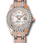 Rolex Everose Gold Lady-Datejust Pearlmaster 29 Watch – 34 Diamond Bezel – Mother-Of-Pearl Diamond Dial – 80285.74945
