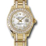 Rolex Yellow Gold Lady-Datejust Pearlmaster 29 Watch – 32 Diamond Bezel – Mother-Of-Pearl Diamond Dial – 80298.74948