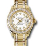 Rolex Yellow Gold Lady-Datejust Pearlmaster 29 Watch – 32 Diamond Bezel – White Diamond Dial – 80298.74948