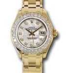 Rolex Yellow Gold Lady-Datejust Pearlmaster 29 Watch – 32 Diamond Bezel – Meteorite Diamond Dial – 80298