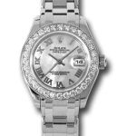 Rolex White Gold Lady-Datejust Pearlmaster 29 Watch – 32 Diamond Bezel – Mother-Of-Pearl Roman Dial – 80299