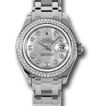 Rolex White Gold Lady-Datejust Pearlmaster 29 Watch – 116 Diamond Bezel – Mother-Of-Pearl Diamond Dial – 80339