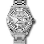 Rolex White Gold Lady-Datejust Pearlmaster 29 Watch – 116 Diamond Bezel – Mother-Of-Pearl Roman Dial – 80339
