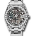 Rolex White Gold Datejust Pearlmaster 34 Watch – 34 Diamond Bezel – Goldust Dream Diamond Dial – 81159
