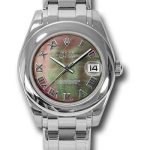 Rolex White Gold Datejust Pearlmaster 34 Watch – Domed Bezel – Grey Mother-Of-Pearl Roman Dial – 81209
