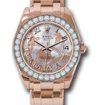 Rolex Everose Gold Datejust Pearlmaster 34 Watch – 32 Diamond Bezel – Goldust Dream Roman Dial – 81285 gdddrp