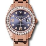 Rolex Everose Gold Datejust Pearlmaster 39 Watch – 36 Diamond Bezel – Aubergine Diamond Dial – 86285