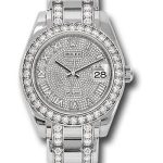 Rolex White Gold Oyster Perpetual Pearlmaster 39 Watch – Diamond Bezel – Diamond Paved Roman Dial – Diamond Bracelet – 86289 dprdp
