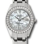 Rolex White Gold Datejust Pearlmaster 39 Watch – 36 Diamond Bezel – White Mother-Of-Pearl Diamond Dial – 86289