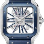 Cartier Santos De Cartier Skeleton Large Manual Steel Interchangeable Metal And Rubber Bracelets – WHSA0026