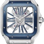 Cartier Santos De Cartier Skeleton Large Manual Steel Interchangeable Metal And Rubber Bracelets – WHSA0026