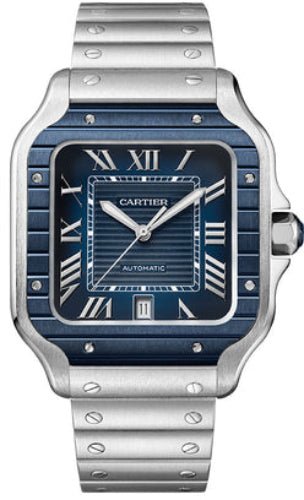 Cartier Santos De Cartier Large Automatic Stainless Steel Interchangeable Metal And Rubber – WSSA0048