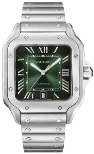 Cartier Santos De Cartier Large Automatic Steel Interchangeable Steel And Leather Bracelets – WSSA0062