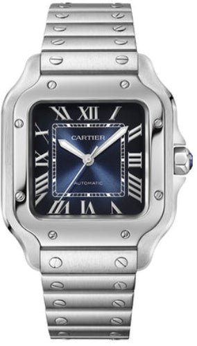 Cartier Santos Santos De Cartier Medium Automatic Steel Interchangeable Metal And Leathers Bracelets – WSSA0063