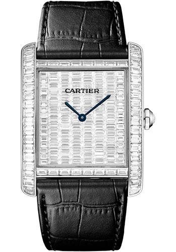 Cartier Tank MC Watch – 34.3 mm White Gold Diamond Case – White Gold Diamond Dial – Black Alligator Strap – HPI00623