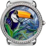 Cartier Cartier D’Art Ronde Louis Cartier Limited Edition of 40 Watch – 42 mm White Gold Diamond Case – Diamond Bezel – Blue Dial – White Alligator Strap – HPI00701