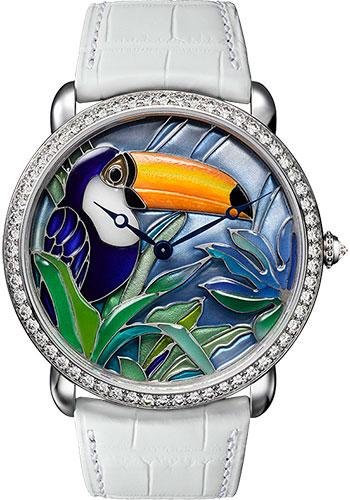 Cartier Cartier D’Art Ronde Louis Cartier Limited Edition of 40 Watch – 42 mm White Gold Diamond Case – Diamond Bezel – Blue Dial – White Alligator Strap – HPI00701