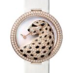 Cartier Panthere Divine Watch – 38 mm Pink Gold Diamond Case – Mother-Of-Pearl Dial – White Alligator Strap – HPI00762