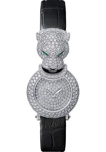 Cartier Panthere Captive de Cartier Watch – White Gold Case – Diamond Bezel – Silver Diamond Dial – Black Alligator Strap – HPI00767