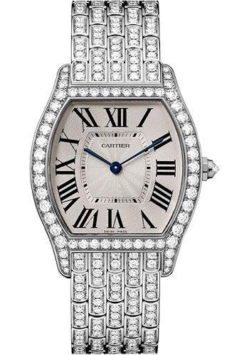 Cartier Tortue Watch – 39 mm White Gold Diamond Case – Diamond Bracelet – HPI00779