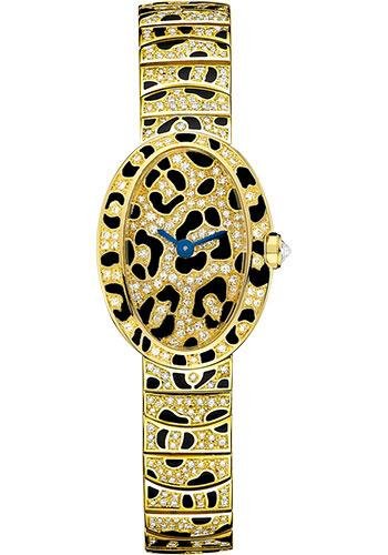 Cartier Mini Baignoire Panther Spots Watch – Yellow Gold Diamond Case – Diamond Dial – Diamond Bracelet – HPI00961