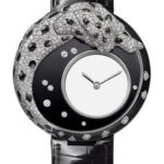 Cartier Panthere Mysterieuse Watch – 40 mm White Gold Diamond Case – Black Alligator Strap – HPI01011