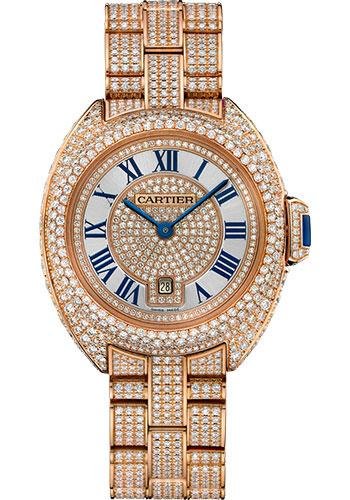 Cartier Cle de Cartier Watch – 31 mm Pink Gold Diamond Case – Pink Gold Diamond Dial – Diamond Bracelet – HPI01039