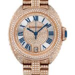 Cartier Cle de Cartier Watch – 35 mm Pink Gold Diamond Case – Pink Gold Diamond Dial – Diamond Bracelet – HPI01040