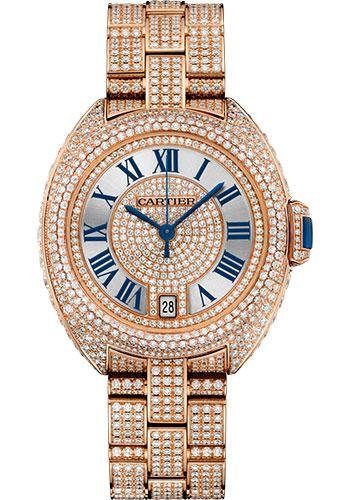Cartier Cle de Cartier Watch – 35 mm Pink Gold Diamond Case – Pink Gold Diamond Dial – Diamond Bracelet – HPI01040