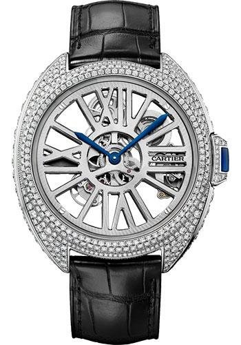 Cartier Cle de Cartier Automatic Skeleton Gem-Set Watch – Palladium Diamond Case – HPI01057