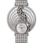 Cartier Panthere Royale de Cartier Watch – 36 mm White Gold Diamond Case – Silvered Dial – White Gold Paved Diamond Bracelet – HPI01098