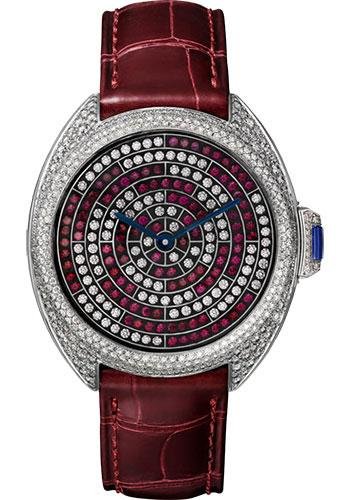 Cartier Cle de Cartier Limited Edition of 30 Watch – 40 mm White Gold Diamond Case – White Gold Nac-Treated Dial – HPI01101