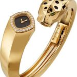 Cartier Panthere de Cartier Bangle Watch – 18 mm Yellow Gold Case – Black Dial – Size 17 Bracelet – HPI01217