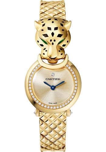 Cartier La Panthere Watch – 23.6 mm Yellow Gold Diamond Case – Gold-Finish Dial – Yellow Gold Bracelet – HPI01380