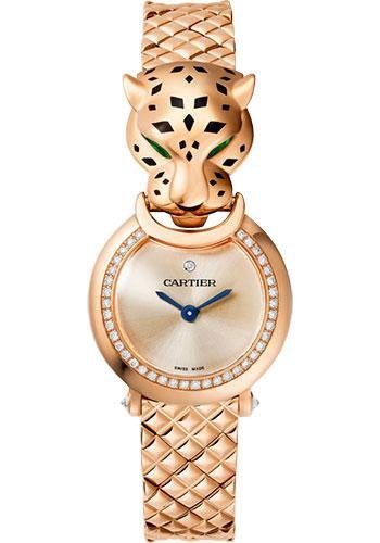 Cartier La Panthere Watch – 23.6 mm Pink Gold Diamond Case – Pink Dial – Pink Gold Bracelet – HPI01381