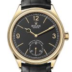 Rolex 1908 39mm Black Dial Yellow Gold Men’s Watch 52508