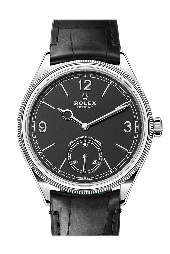 Rolex 1908 39mm Intense Black Dial White Gold Men’s Watch 52509