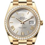 Rolex Day-Date 40 Silver Roman Dial Yellow Gold President Men’s Watch 228348RBR 228348