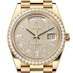 Rolex Day-Date 40 Diamond-Paved Dial Yellow Gold President Men’s Watch 228348RBR 228348