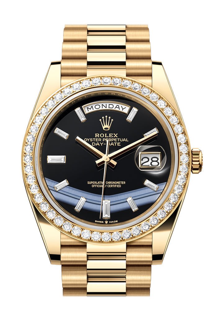 Rolex Day-Date 40 Onyx Dial Yellow Gold President Men’s Watch 228348RBR 228348