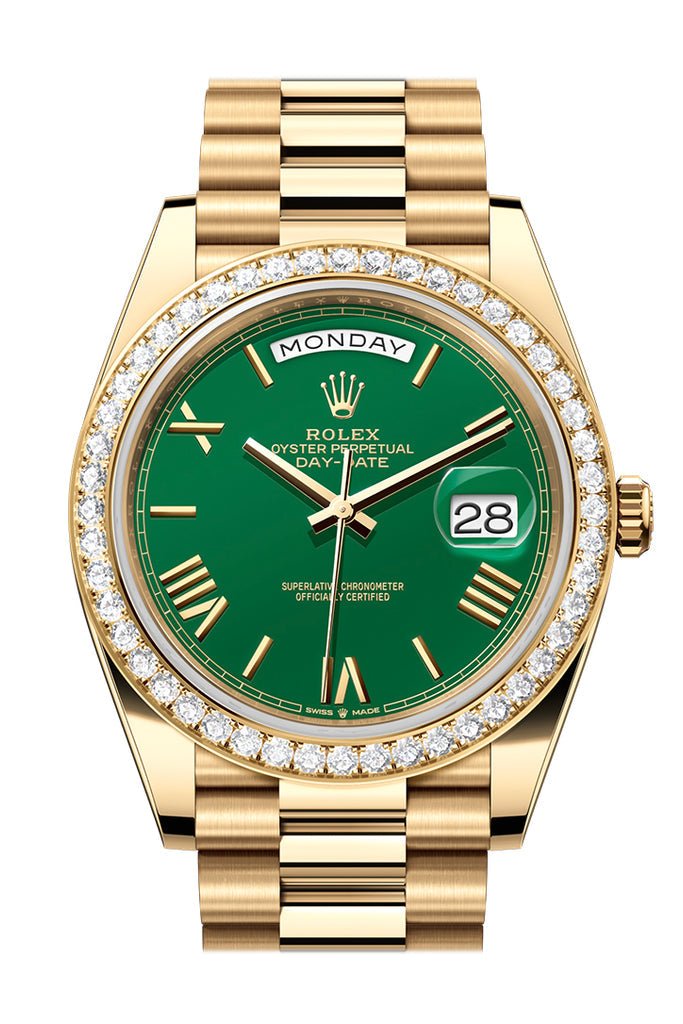 Rolex Day-Date 40 Green Dial Yellow Gold President Men’s Watch 228348RBR 228348