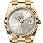 Rolex Day-Date 40 Silver Dial 18K Yellow Gold President Men’s Watch 228238