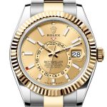 Rolex Sky Dweller 42 Champagne Dial Yellow Gold Stainless Steel Oyster Mens Watch 336933
