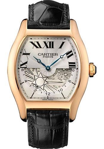 Cartier Tortue Xl Watch – Pink Gold Case – Silvered Dial – Hand-Sewn Full-Grain Alligator Strap – W1553551