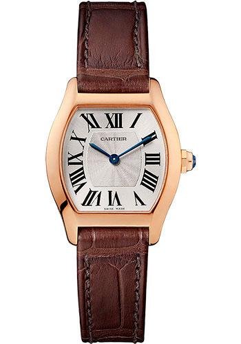 Cartier Tortue Watch – 30 mm Pink Gold Case – Brown Alligator Strap – W1556360