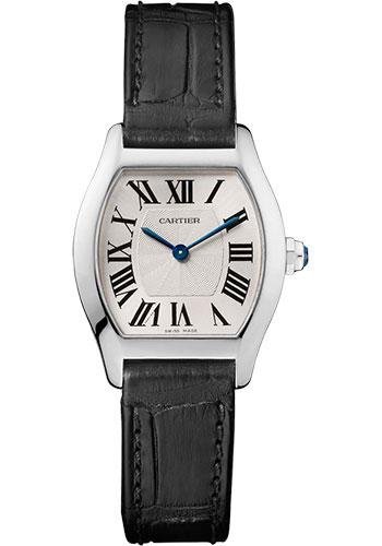Cartier Tortue Watch – 30 mm White Gold Case – Black Alligator Strap – W1556361
